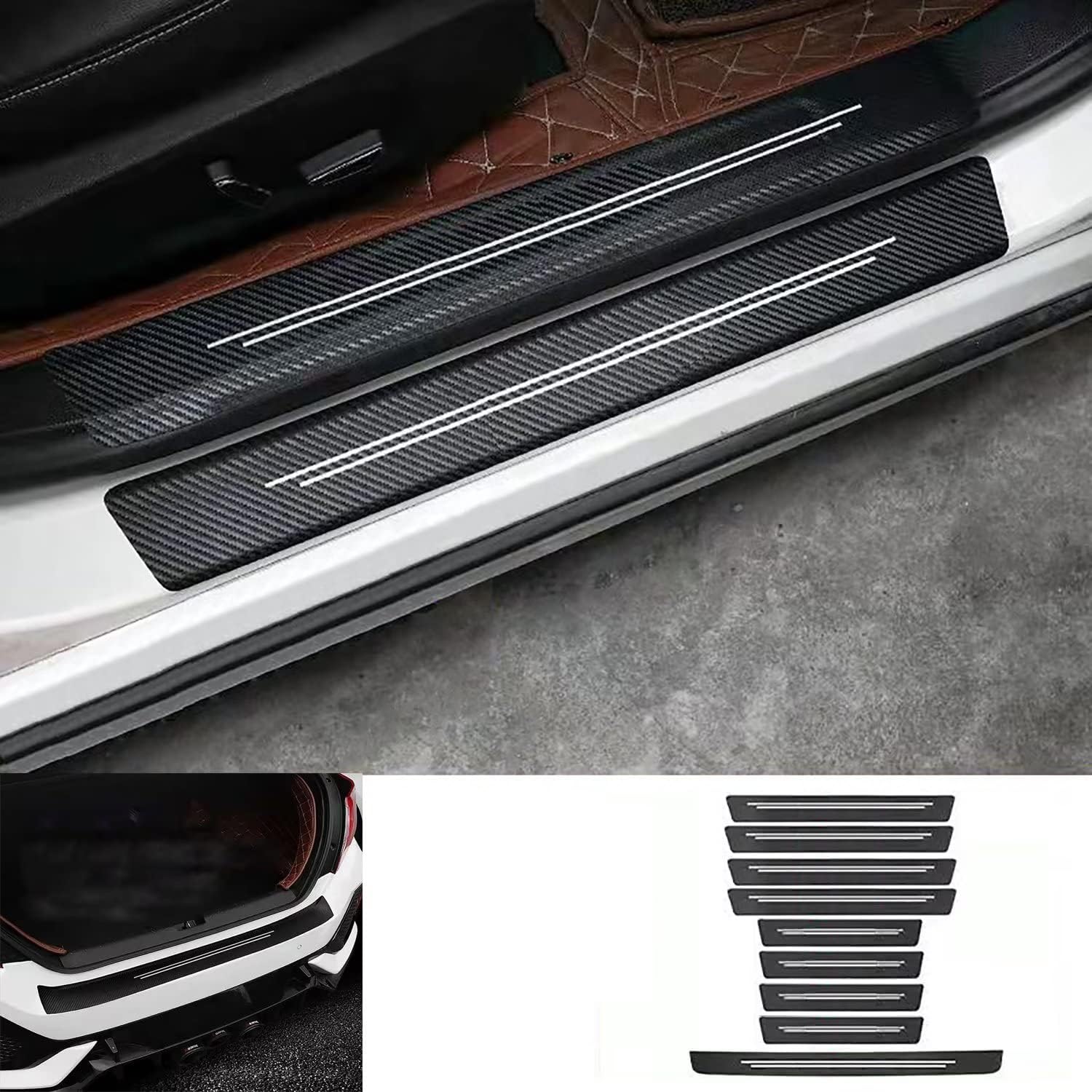 Door sill Protector,Door sill Scratch Protection (Suitable for Most car Models),Anti-Scratch Protection Strips(9PC)
