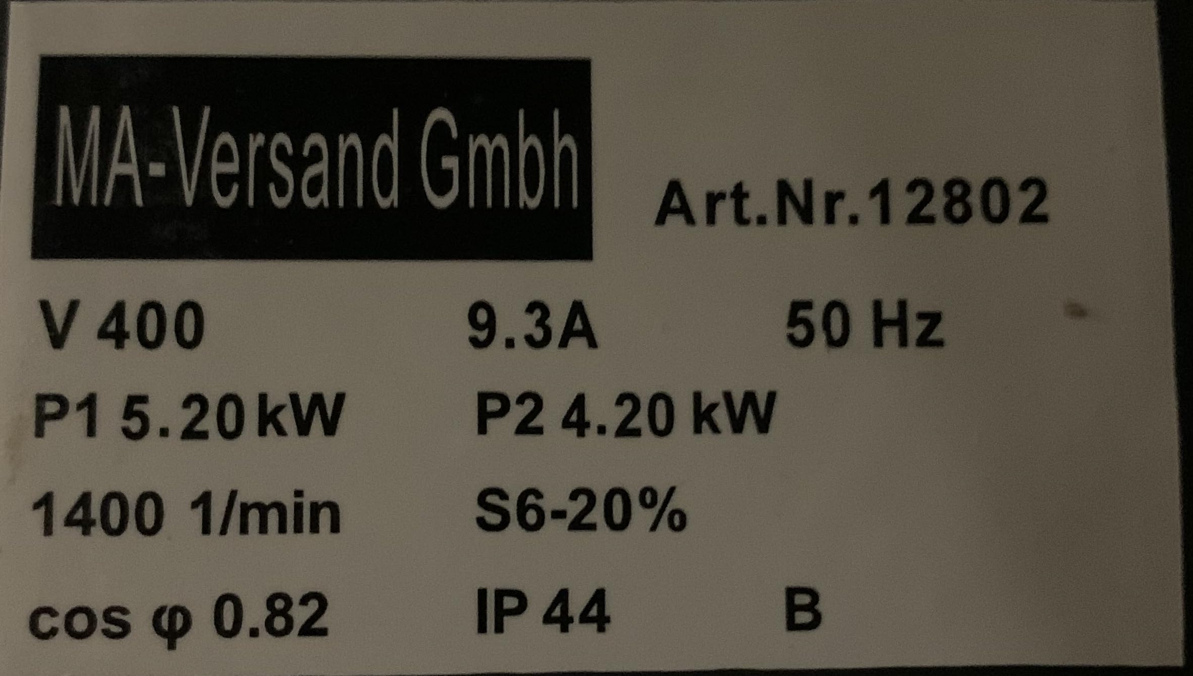 SECURA Asynchronmotor Elektromotor passend für Kreissägen 5,2KW Starkstrommotor 400V