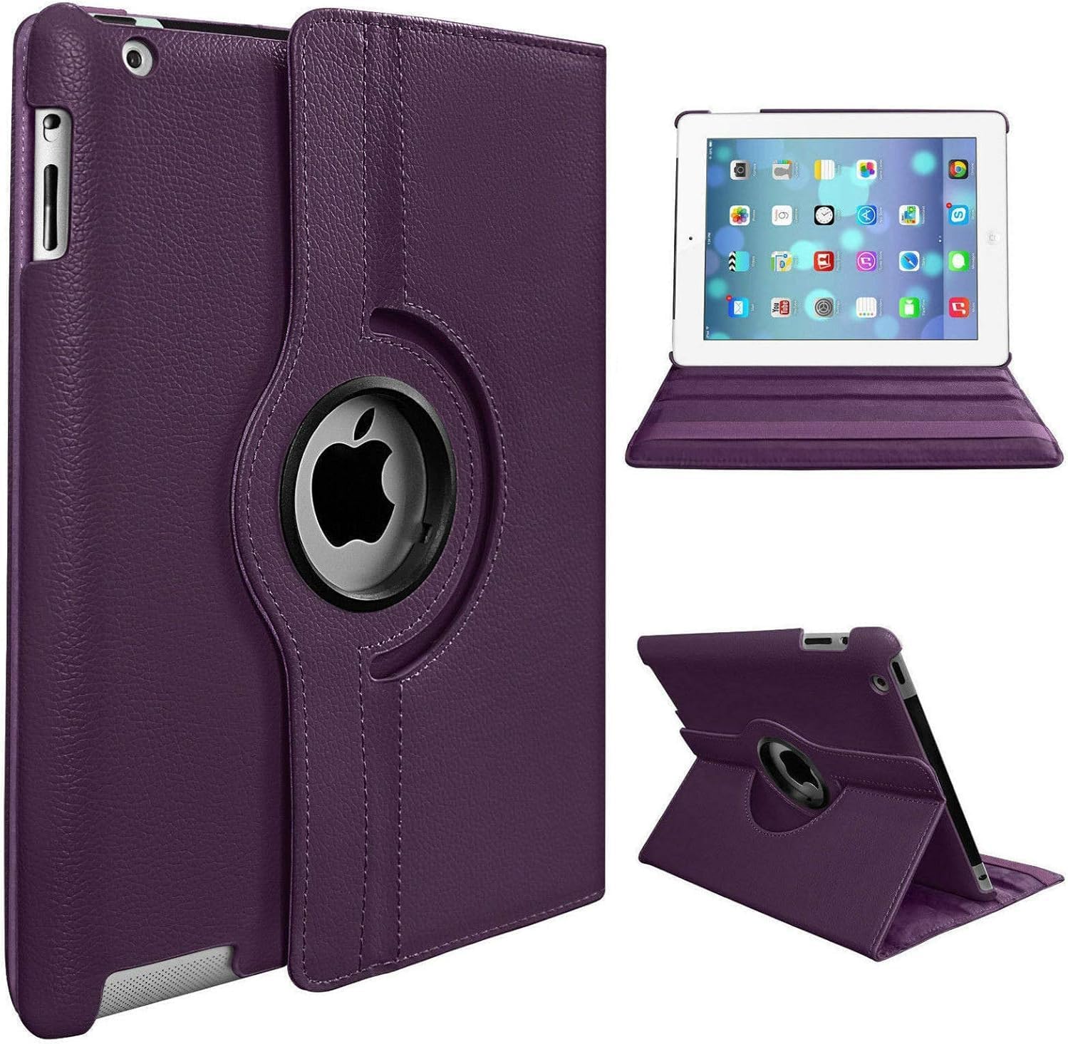 Kids Case For iPad Mini 1 2 3 4 5 7.9-Inch, Shockproof Butterfly Stand Cover, Lightweight EVA Foam Protection, Durable Cute Cartoon Handle Design. (purple)