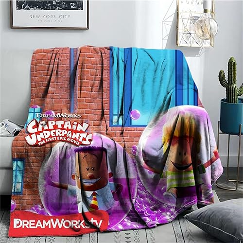 BY-CAN Capitán Underpants - Manta de felpa suave para cama, sofá, viajes, coche, oficina