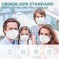 Vista 6 de TOPMAX - Paquete de 50 mascarillas KN95 desechables de 5 capas, transpirables, eficiencia de filtro de ≥ 95 %, protección contra el polvo y materia