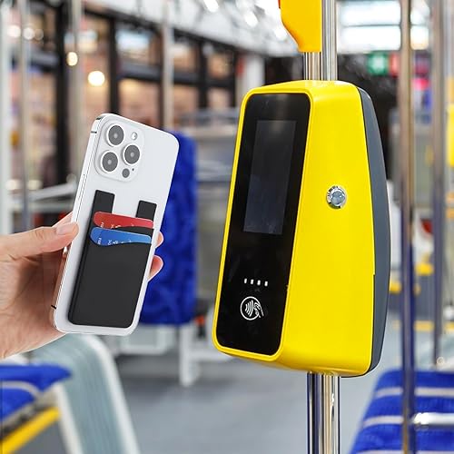 Miniatura 3 de 3 carteras de teléfono para la parte posterior de la funda del teléfono, soporte adhesivo de silicona para tarjetas de crédito, compatible con