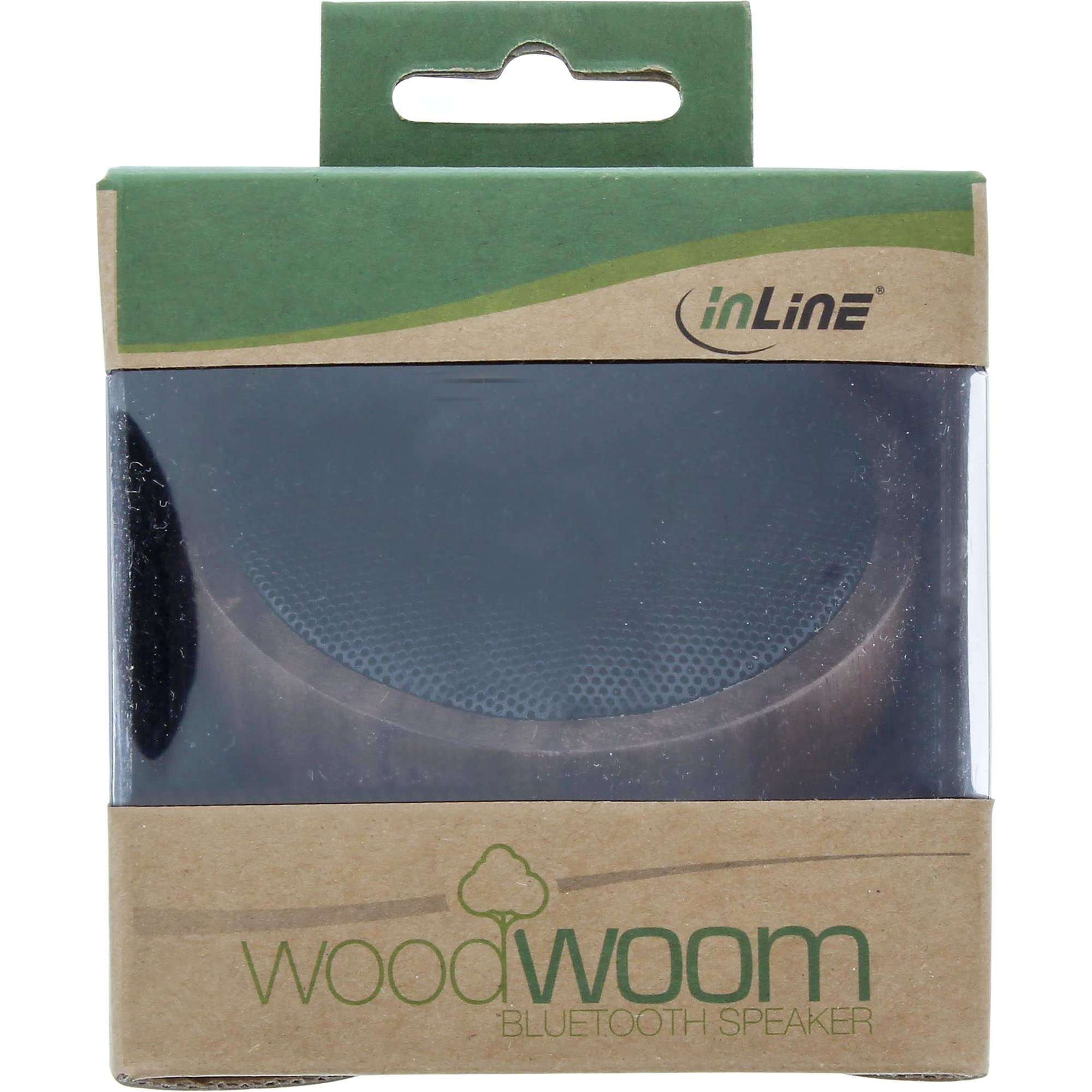 InLine wOODWOOM Mini Haut-Parleur Bluetooth (52 mm) en Bois de Noyer