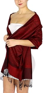 NYFASHION101 Fabulous Large Soft Paisley Scarf Shawl Wrap (Two Tone Burgundy #9)