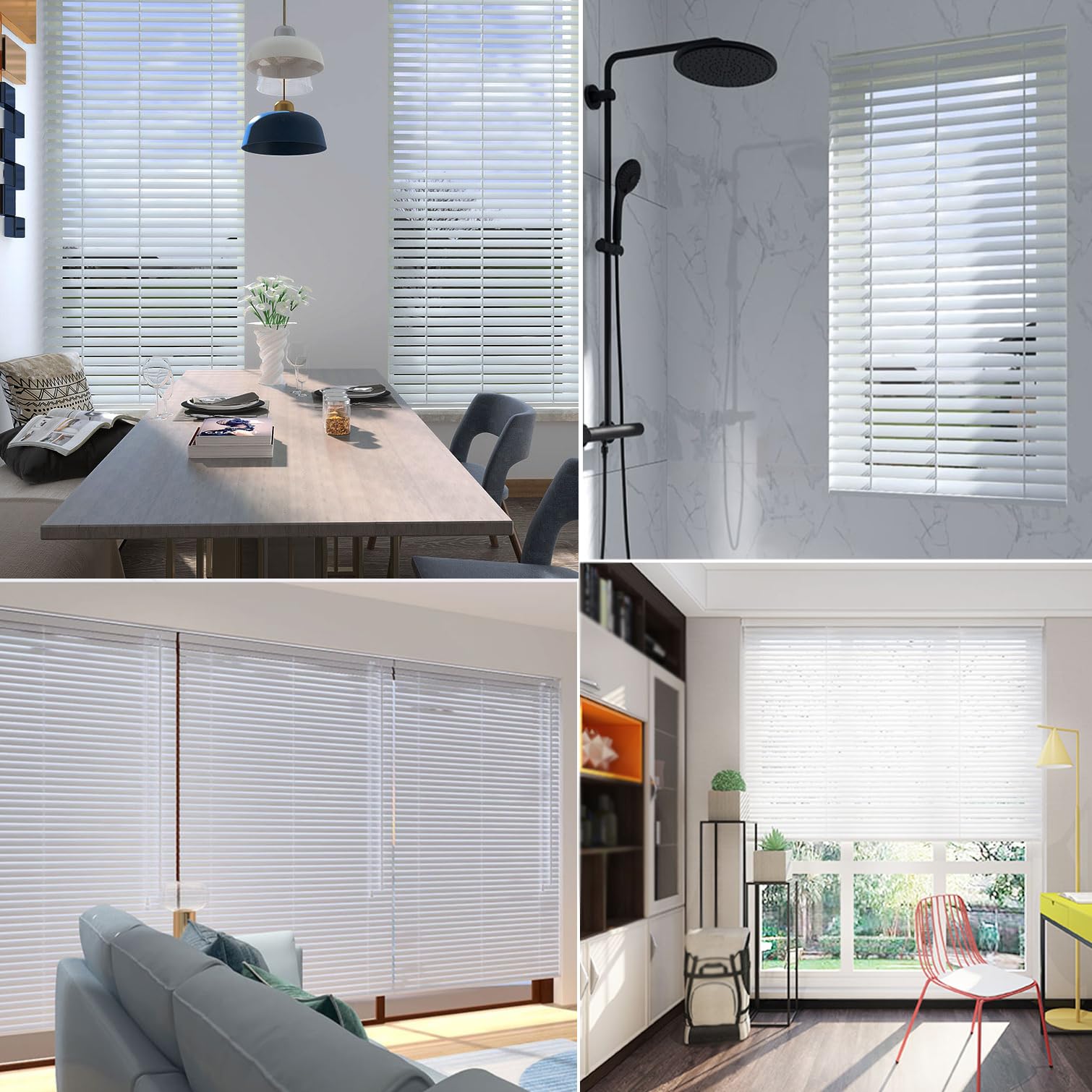 Aluminiowe żaluzje weneckie 25 mm, zaciemniające, wodoodporne, anty-UV, do domu i biura, elegancka biel, 80 x 200 cm, idealna kontrola światła i prywatność