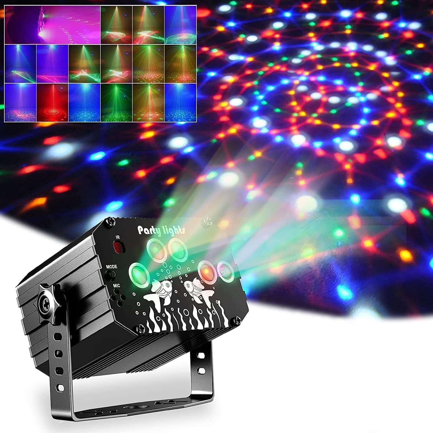 Luces de discoteca, luces de fiesta, luces LED RGB activadas por sonido para DJ, mini luz estroboscópica con control remoto para niños, cumpleaños, fiestas de karaoke, boda[Clase energética A+++]