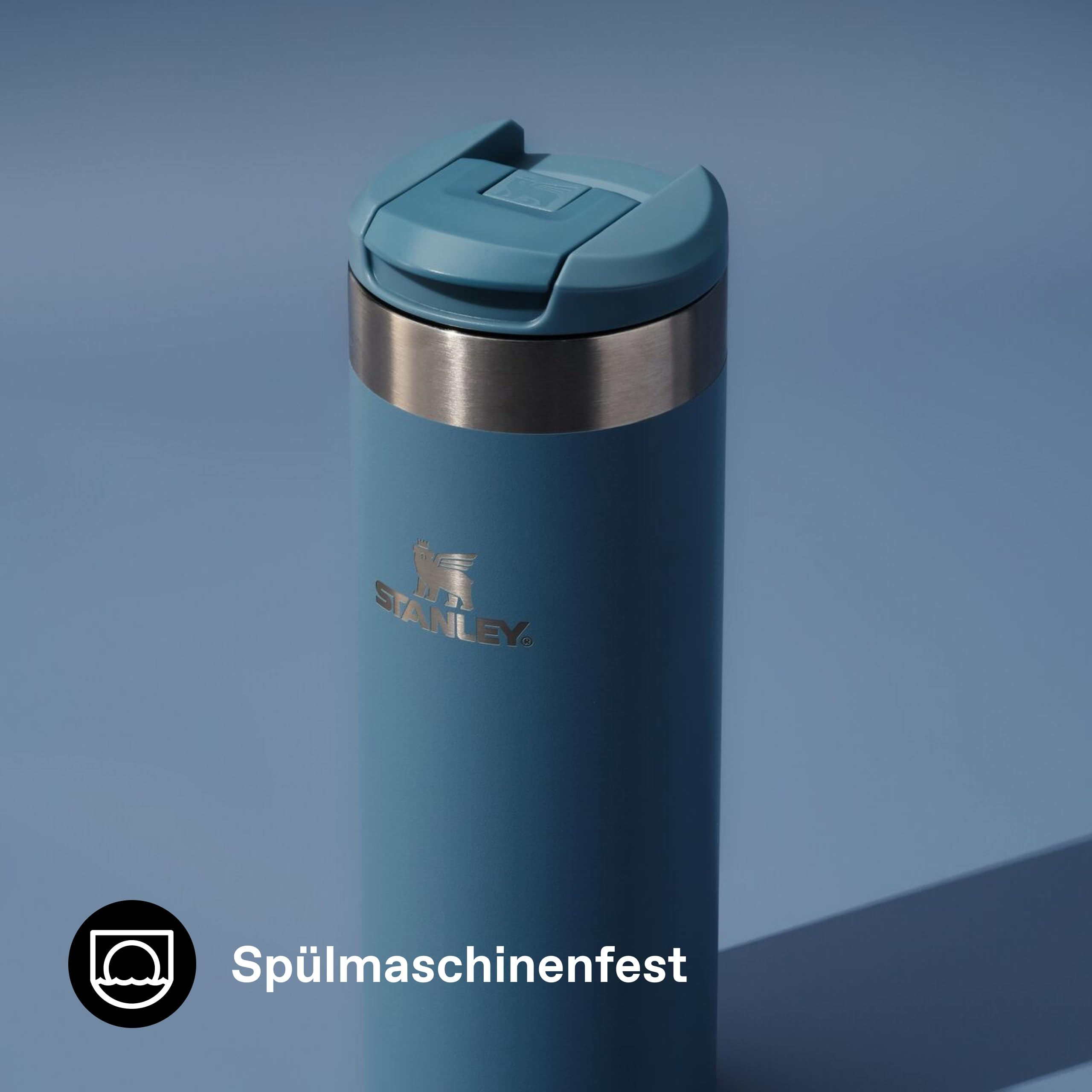 STANLEY 1913 Aerolight Transit Thermobecher 0.47L - Indigo | Hält 6 Std. heiß - 8 Std. kalt - Spülmaschinenfest - Auslaufsicher - Becherhalter kompatibel