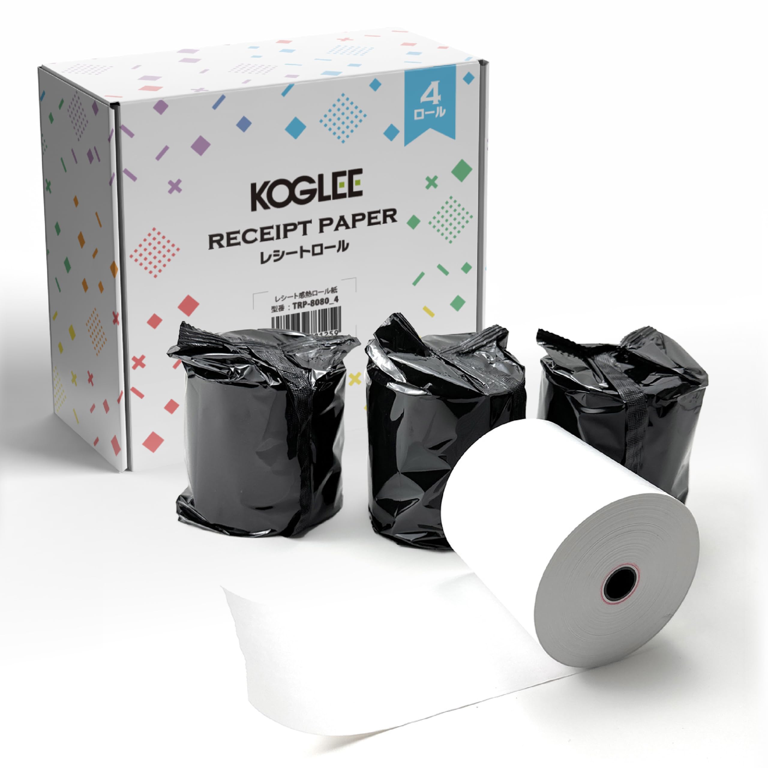 Amazon.co.jp: HAPPEAST レジスタロール 幅80mm/外径80mm 80m/巻 レジ