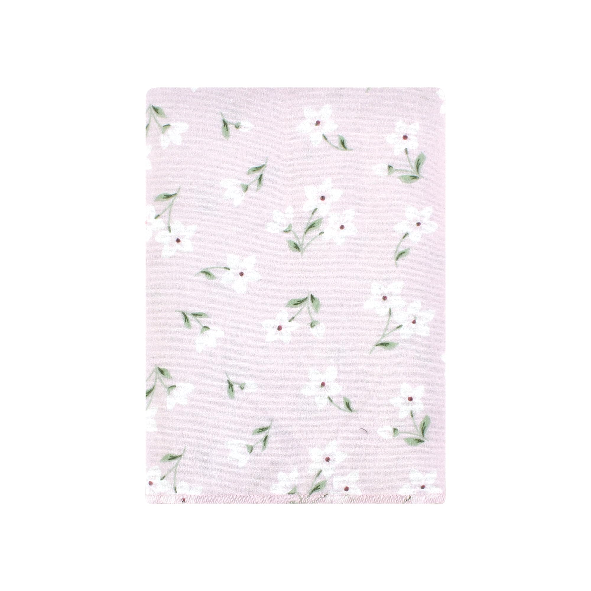 Hudson Baby Unisex Baby Cotton Flannel Burp Cloths Bundle, Purple Dainty Floral, One Size