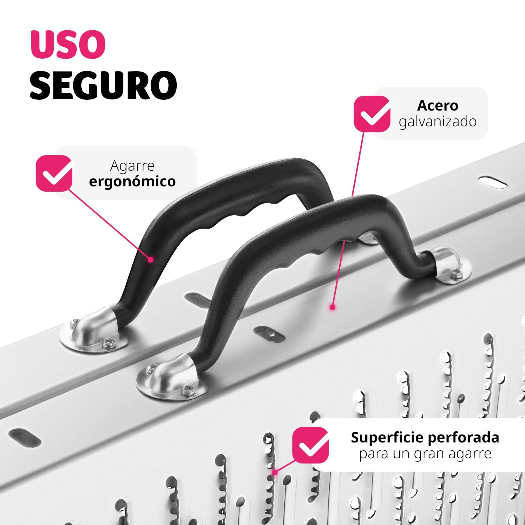 tectake® 2X Rampas para Coches Plegable, Rampa para Moto, Bicicleta, Sillas de Ruedas, Carga 400kg Cada Una, con Mecanismo de Bloqueo y Asas Ergonómicas, Superficie Antideslizante (166 cm)