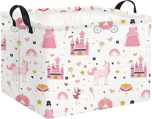 Miniatura 1 de Cesta rectangular de almacenamiento para niños, cesta de almacenamiento para bebés con asas para el hogar, cocina, niños y niñas, lindo contenedor