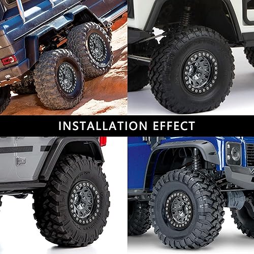 Miniatura 5 de OGRC - 4 llantas Beadlock de 1.9 pulgadas, llantas de aluminio para Traxxas TRX4 TRX6 Redcat GEN7 GEN8 Rc4wd D90 Axial SCX10 SCX10 II 90046 SCX10