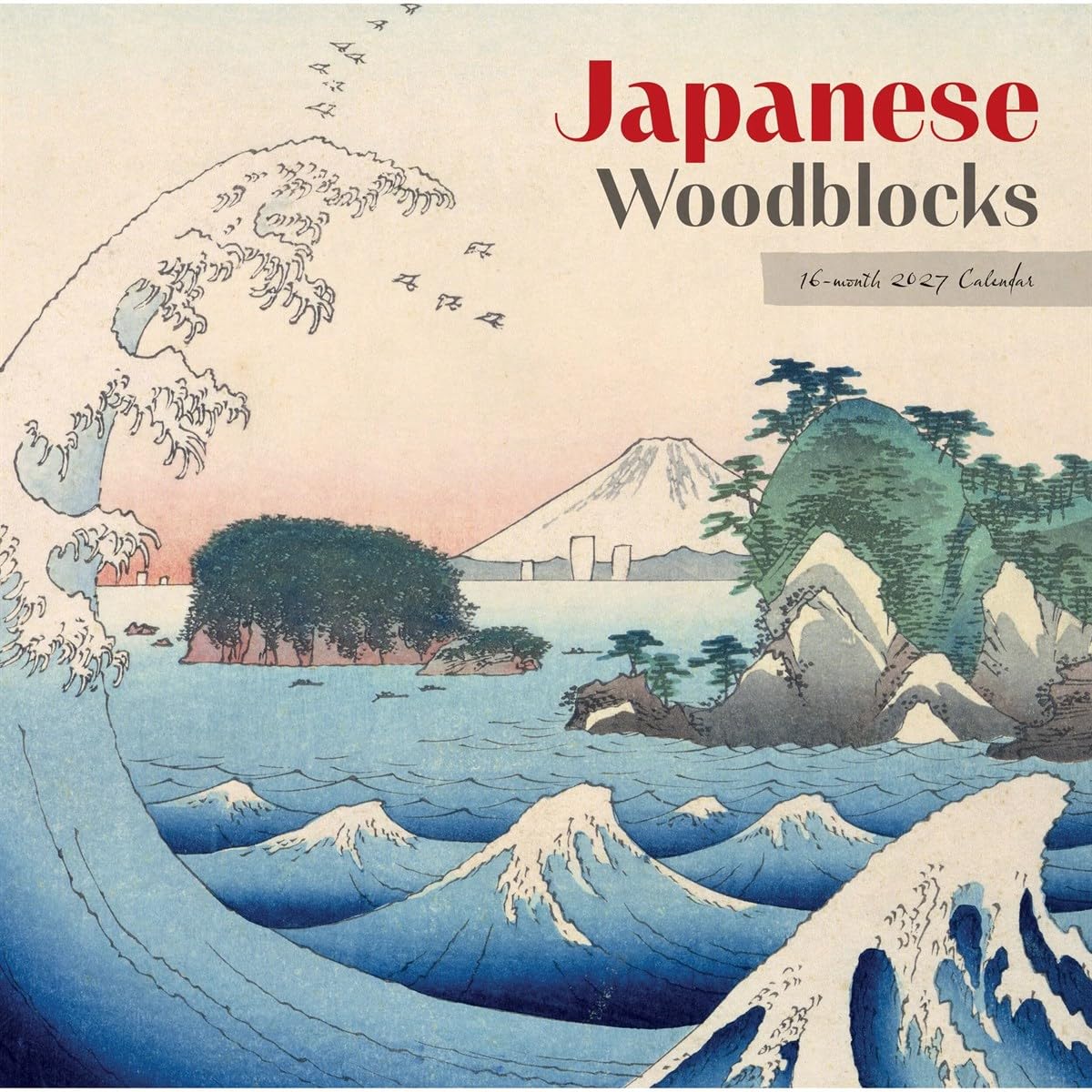 Carousel Worldwide Japanese Woodblocks 2027 Square Wall Calendar, 12-Month Calendar, Traditional Ukiyo-e Art Prints