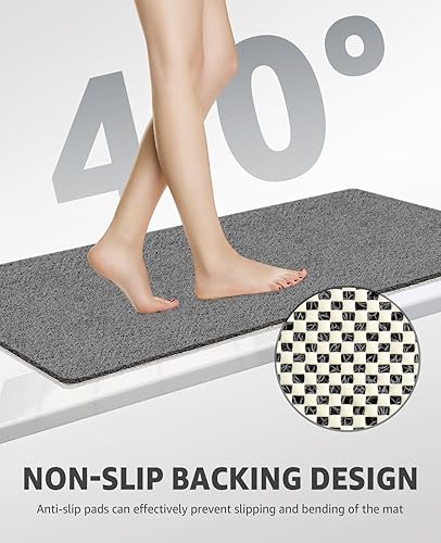 Miniatura 4 de OTHWAY Tapete de ducha antideslizante sin ventosas, de secado rápido, antideslizante para ducha, baño, tapete de ducha de PVC para áreas húmedas