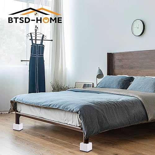 Miniatura 5 de BTSD-home Elevadores de cama de 3 o 6 pulgadas, apilables, resistentes, para sofás, mesa, sofá, silla, cama, juego de 8 unidades, color blanco