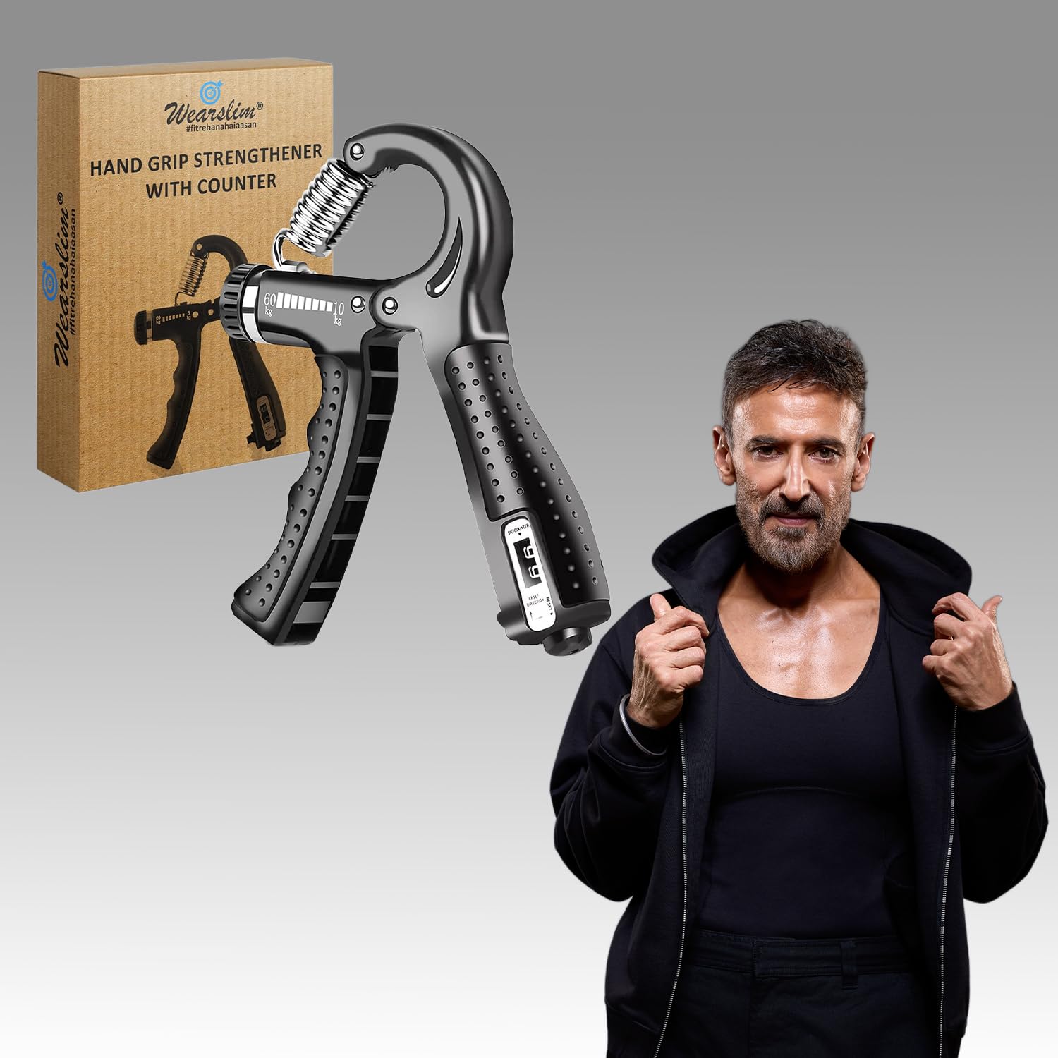 Wearslim® Professional Hand Grip Strengthener with Counter, Adjustable Resistance 5 to 60kg, Grip Strength Trainer for Muscle Building, Forearm Exerciser-image-45