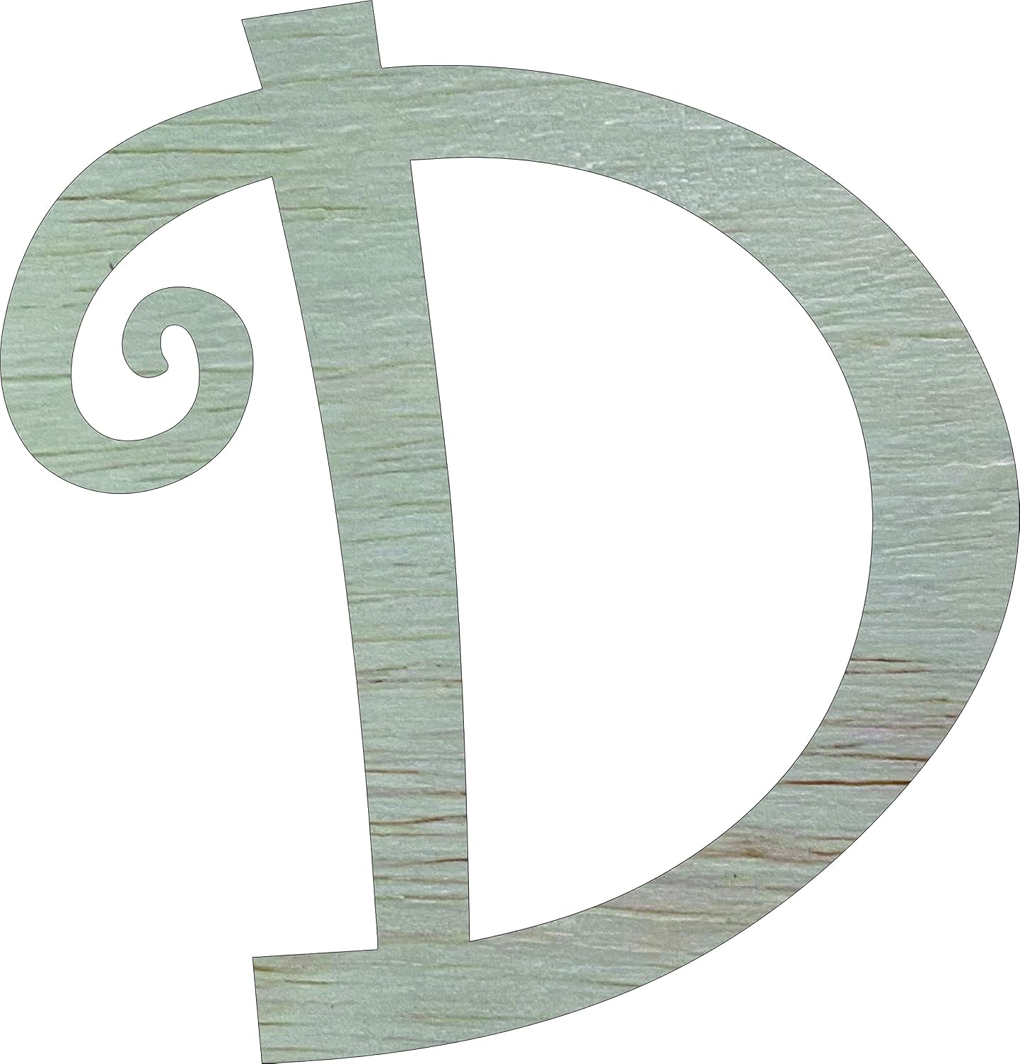 Unfinished Wooden Letter 8" Blank A CURLZ Font
