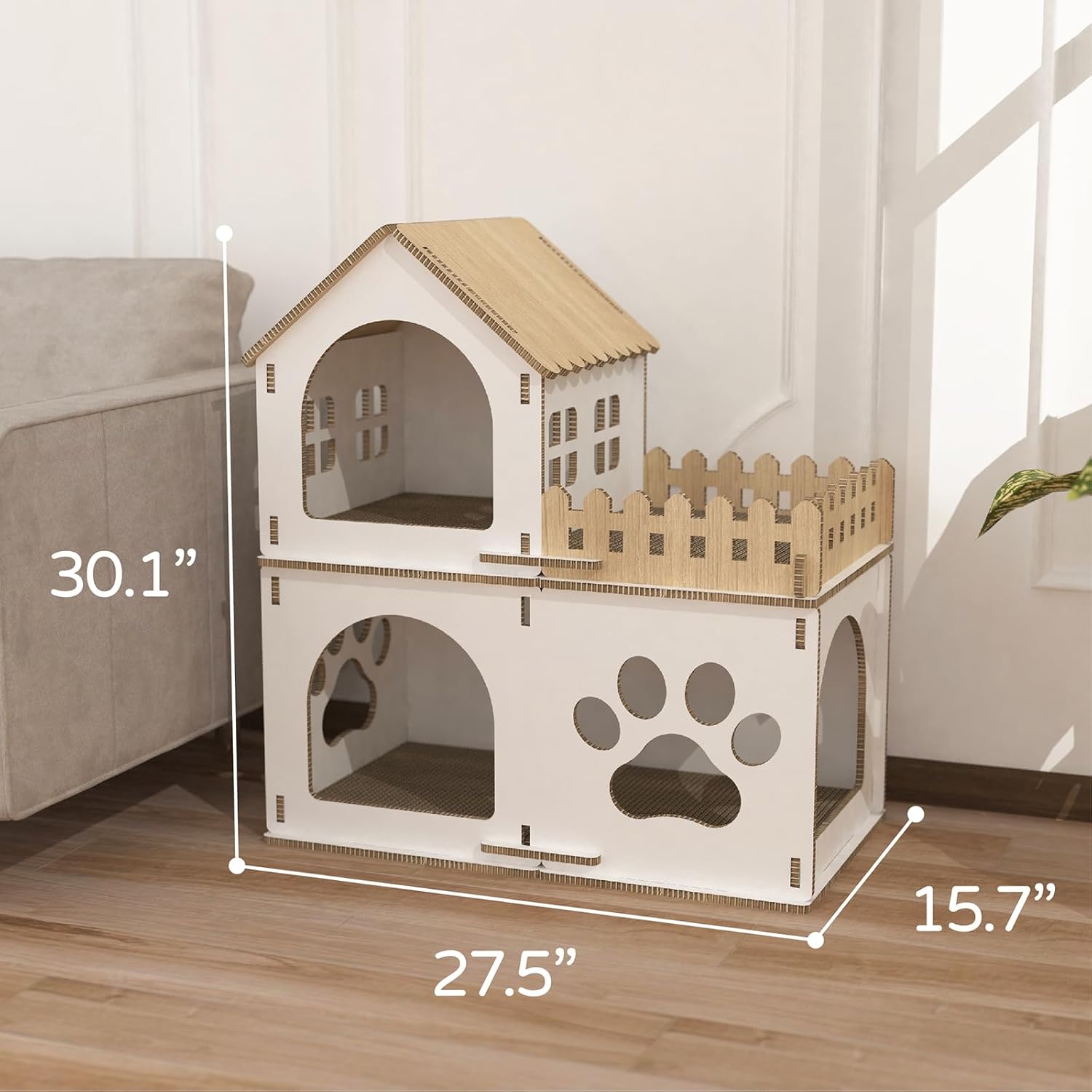Use Sturdy Honeycomb Panel Material to Create a cat House That Provides an Indoor Space with a Scratching pad for Your Beloved cat to Play and Rest in a Comfortable Environment.