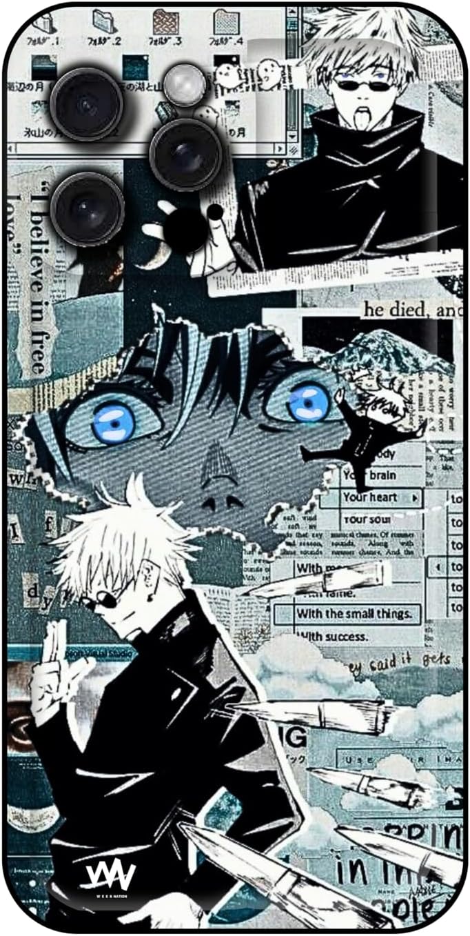 WeebNation Satoru Gojo - Jujutsu Kaisen Anime Phone Case for iPhone - Protective Covers Cases for iPhone 12 Pro Max for Men, Women, Boys and Girls - Cute Cool Preppy Kawaii Funny Cover