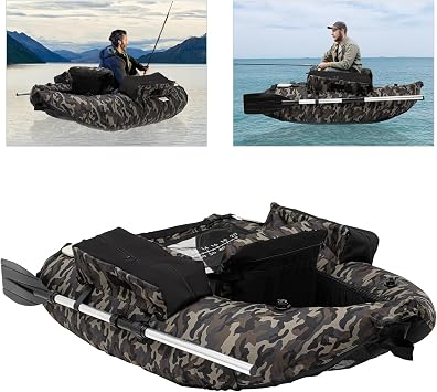 Inflatable Fishing Boat, Fishing Belly Boat, Outdoor Fishing Float Tube, Portable Fishing Raft for Angling, 286LBS Load Capacity