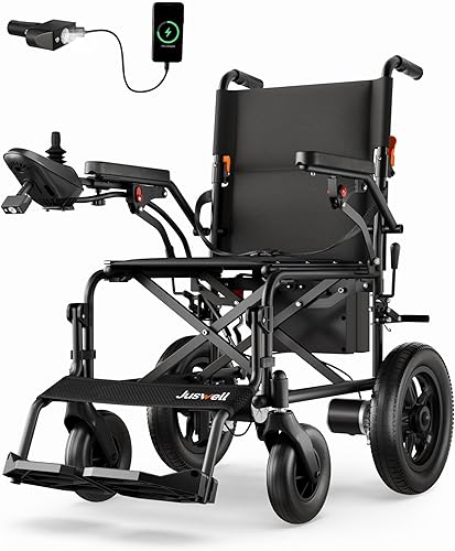 Silla de ruedas eléctrica para adultos, silla de ruedas motorizada plegable con 15 millas de largo alcance de viaje todo terreno, sillas de ruedas