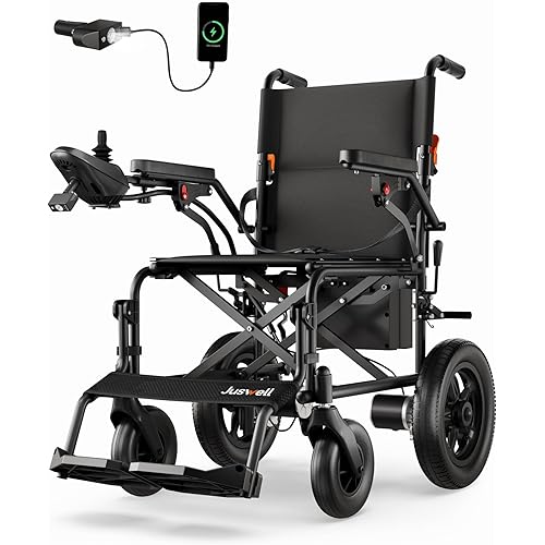 Electric Wheelchair for Adults, Foldable Motorized Wheelchair with 15 Miles Long Travel Range All Terrain Compact Portable Wheelchairs for Adults Support 350LB,18" Wider