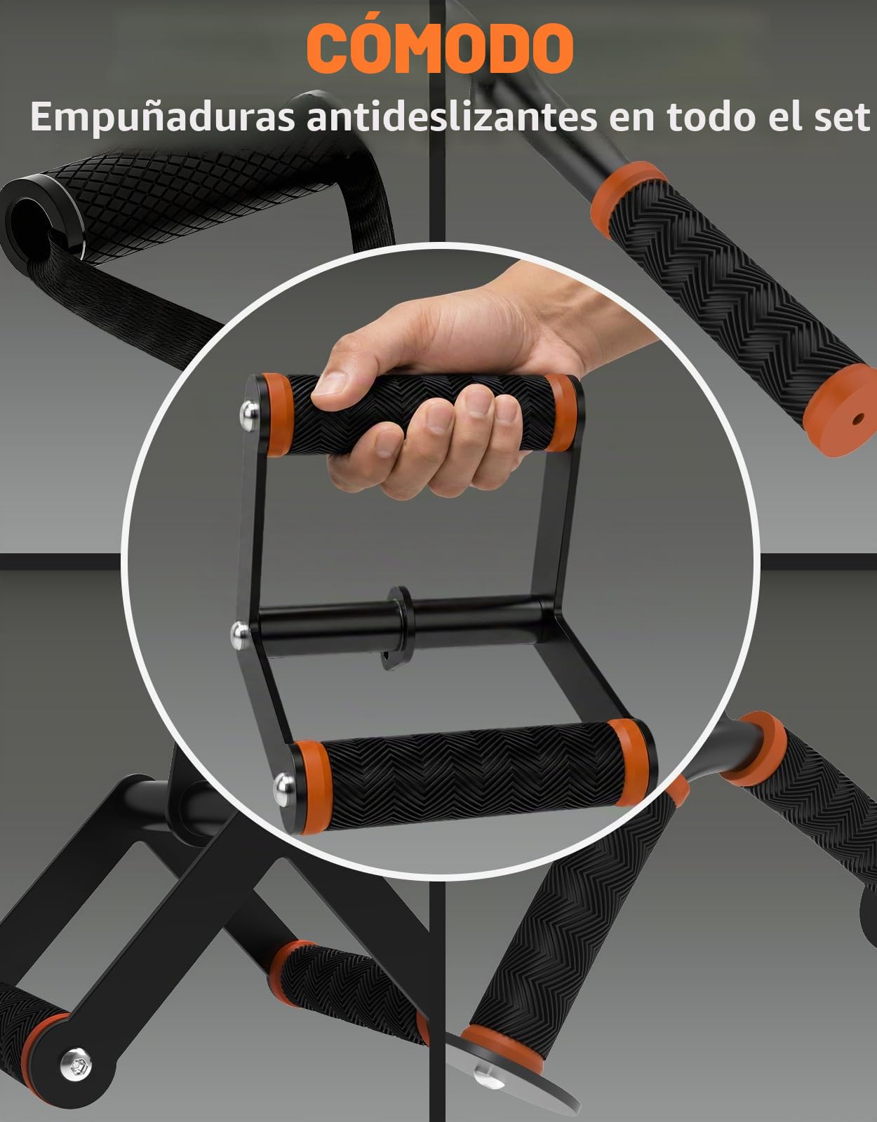 Fitarc - Juego de accesorios para máquina de cable para gimnasio en casa, accesorios para jalar o tiro lateral y tríceps con mango en D, barra en V, cuerda de tríceps, barra recta, mangos de estribo