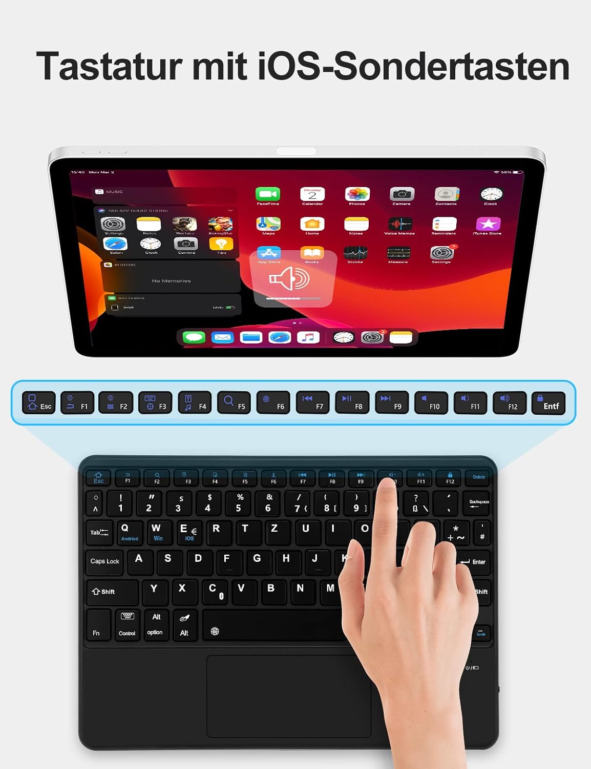 Billentyűzet különféle tabletekkel