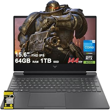 HP Victus Gaming Laptop 15.6" FHD IPS 144Hz Intel 8-core i5-13420H >i7-12650H 64GB DDR4 1TB SSD GeForce RTX 4050 Backlit Type-C B&O Fast Charge Win11 ICP Accessory
