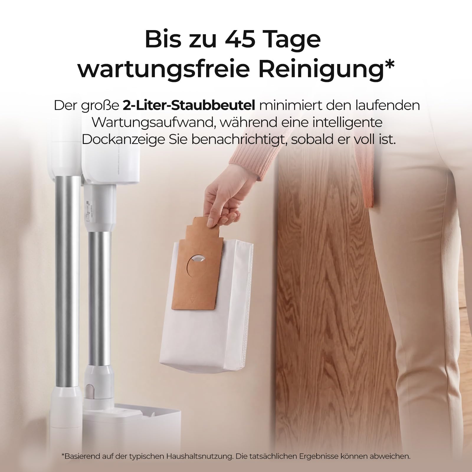 VIOMI Akku-Staubsauger mit 45-Tage-Absaugstation, 65 Min. Laufzeit