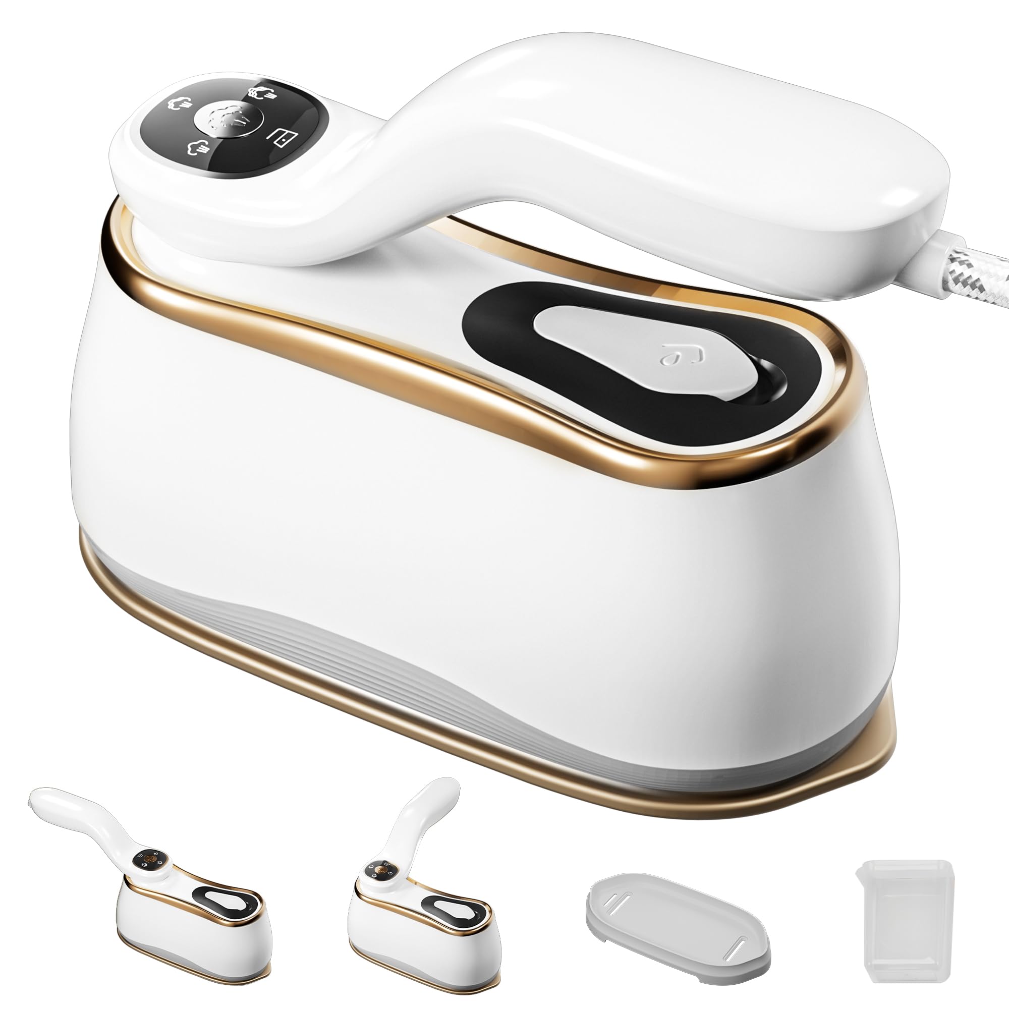 Mitdir Ferro da stiro portatile 175x80mm Ceramic Glass Panel Iron LCD 220ml Water Tank 1200W & 15s Fast Heat Up 4-speed Steamer for Clothes of all Fabrics Dry & Wet Iron for Home Travel Business Trip