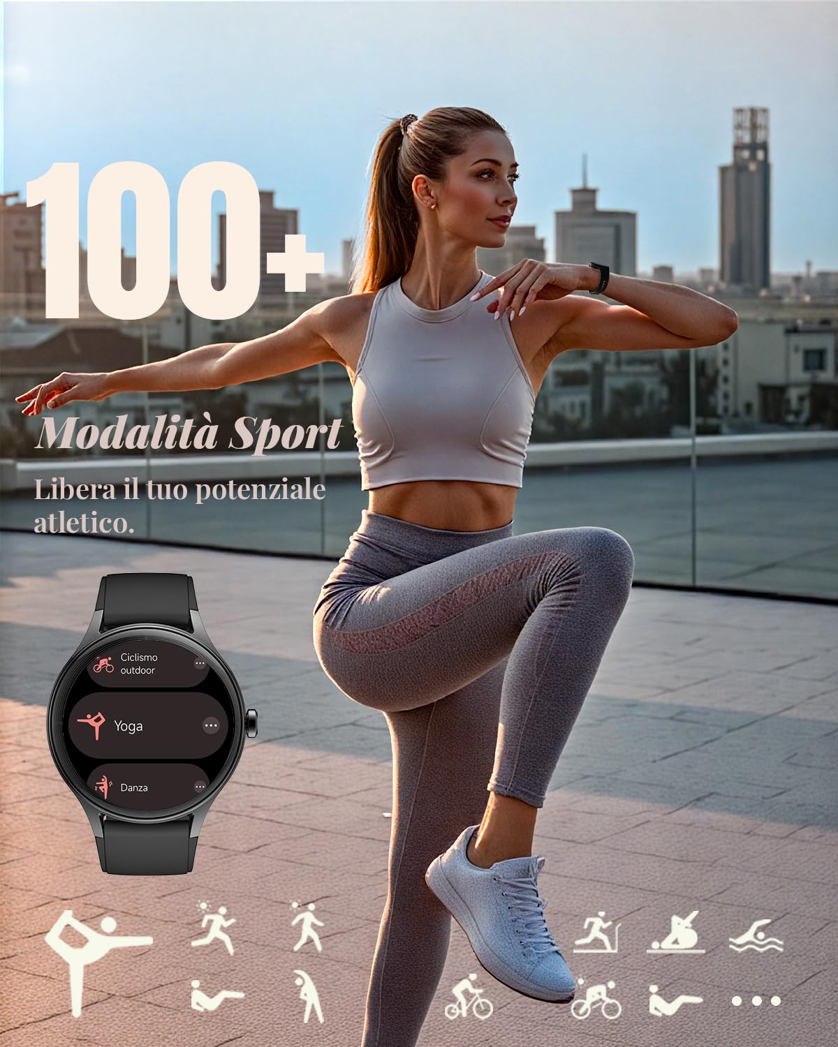 TOOBUR Smartwatch Uomo Donna, Orologio Contapassi, Fitness Tracker, Nero | 40mm Smart Watch Rotondo Compatibili con Android/iOS, Rispondere al Telefono, Smartwatch Salute Femminile, Impermeabile IP68