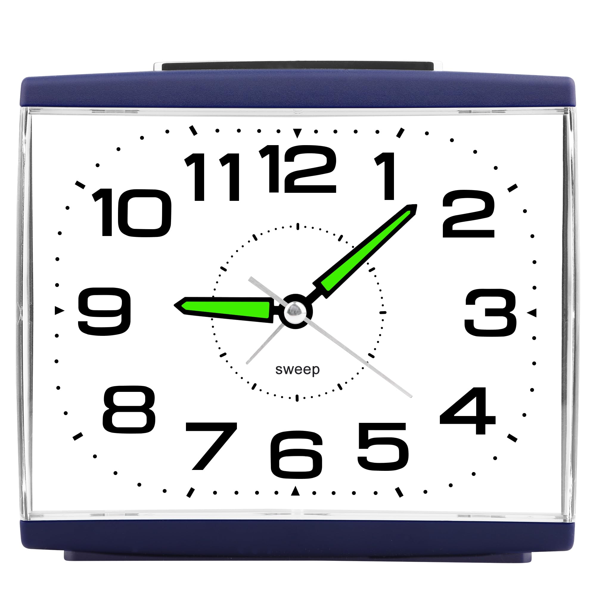 Reloj despertador analógico silencioso DTKID con luz nocturna y pantalla grande azul
