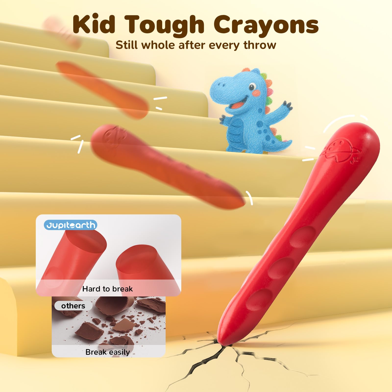 JUPITEARTH 24 Colors Crayons for Kids Ages 4-8 with Coloring Book & Bonus Stickers - Image 4