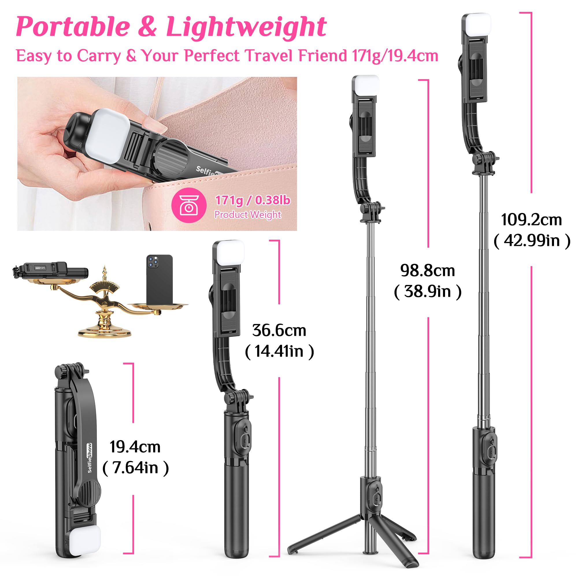 Anello Luce Con Treppiede 12" UBeesize - Per Selfie, Live Streaming, YouTube - Foto 11