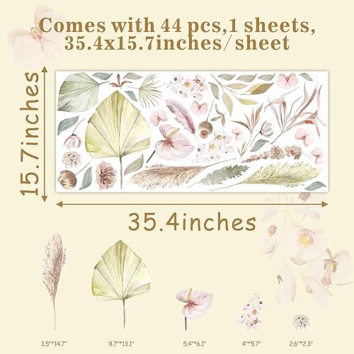 Miniatura 5 de Calcomanías de pared de hojas de palma, calcomanías de pared de hojas de palma, hojas de palmera, calcomanías de pared de hojas de árbol,