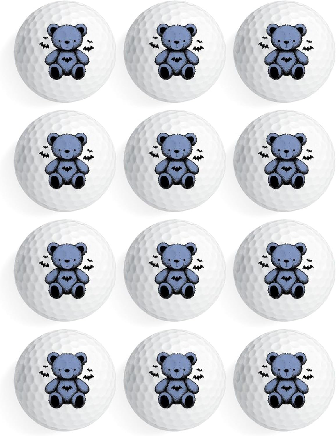 CafePress Batty Bear Blue Novelty Golf Balls (Pk of 12)