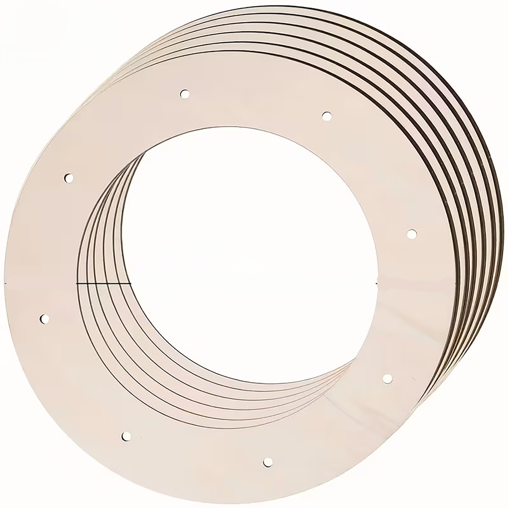 Round Pine MDF Wooden Wreath Frame for DIY Art & Craft Base 7.87 x 7.87 Inch | 2.7 mm Thick Hanging Ring for Decoration | Pack of 6 | Cliths-image-7