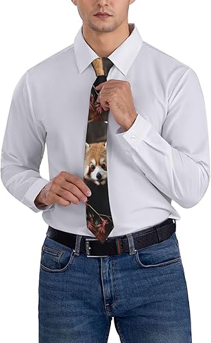 Miniatura 4 de NONHAI Corbatas para hombre, corbata clásica de seda, rojo amapola flor campo en puesta de sol, corbatas delgadas para el cuello para hombre,