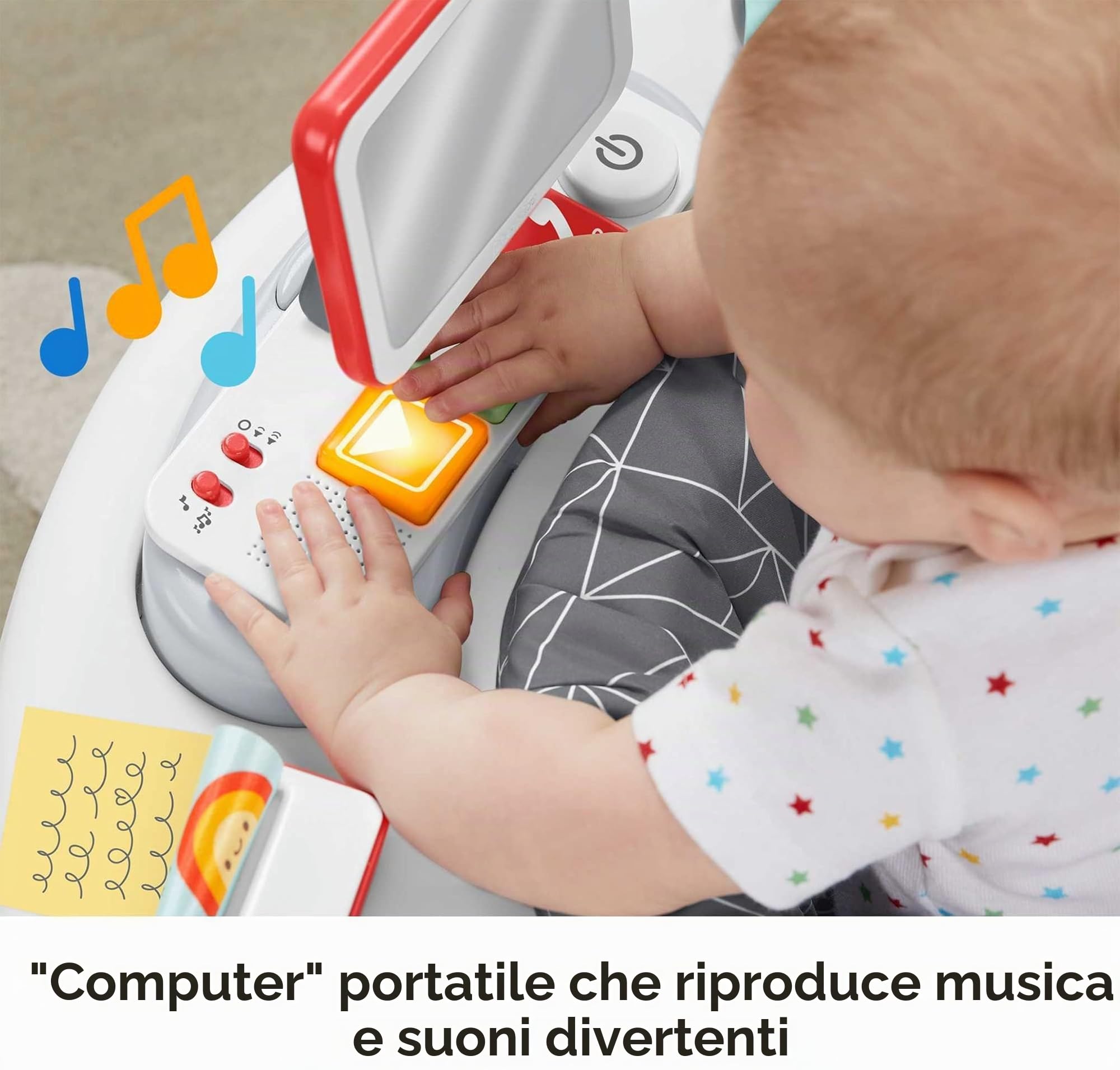 Fisher-Price - Centro attività 2-in-1 Like a Boss, Centro attività e Tavolino Primi Passi con Musica, Luci e Suoni, per Neonati 6+ Anni, HBM26