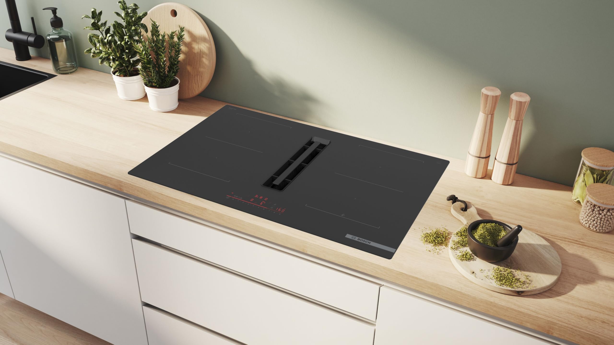 Bosch PVQ811H26E Série 6 - Plaque induction aspirante, Zone Combi-Induction