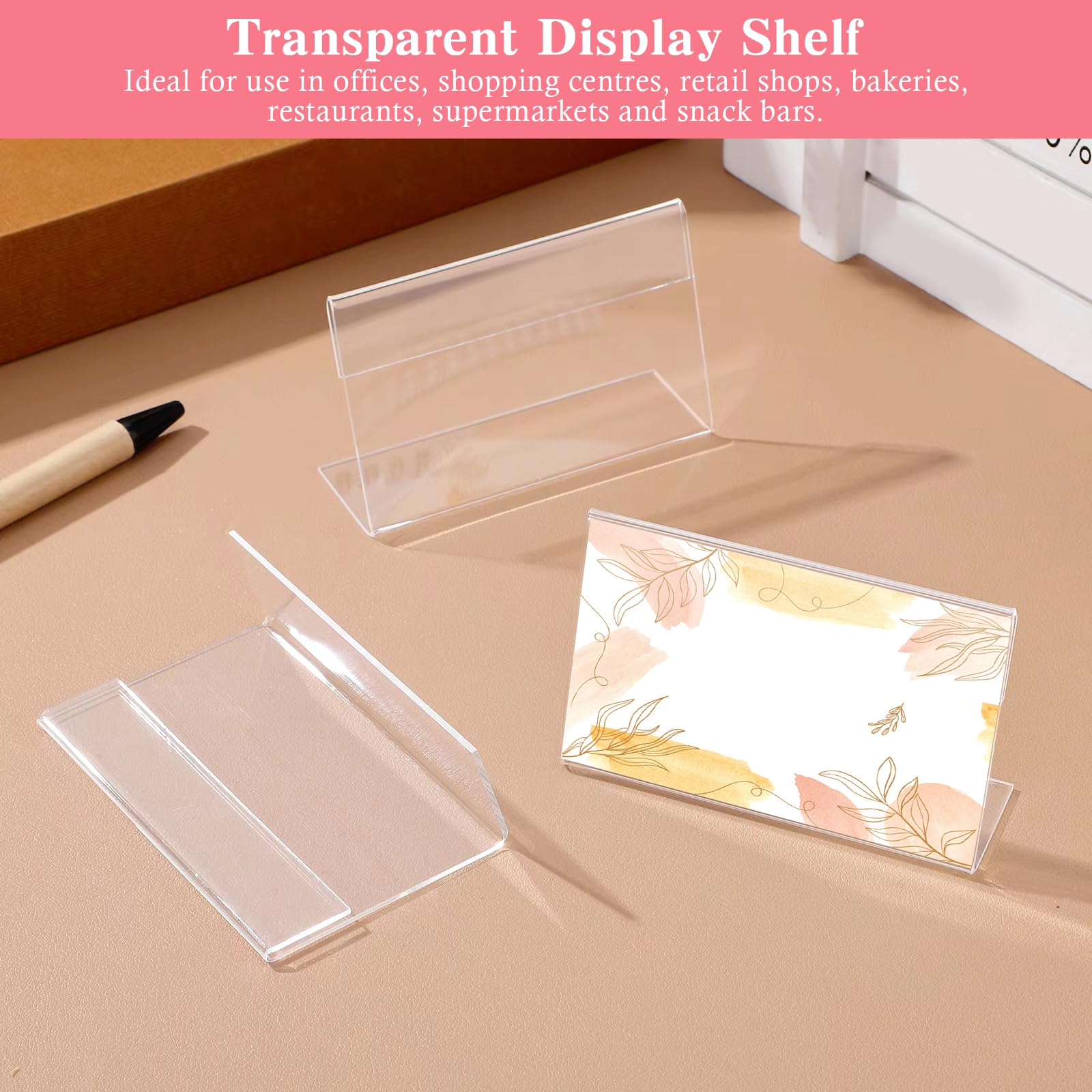 Mini Acryl Etikettenhalter Preisschilder Aufsteller Transparenter Preisschildhalter 30 Stück (6 x 4 cm)