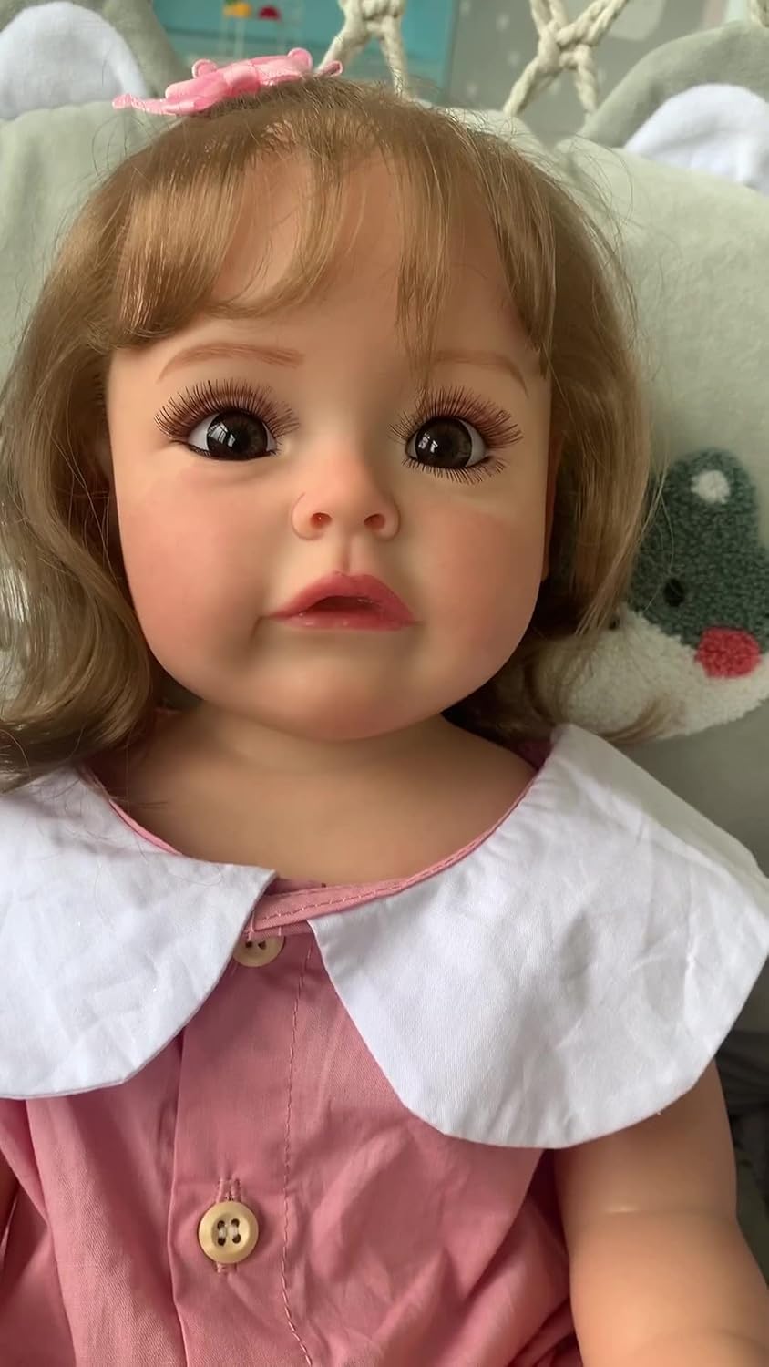 iCradle Life Like 22 Inch 55CM Reborn Baby Doll Girls,Weighted Full Soft Silicone Vinyl Body Washable Bebe Toy,Toddler Girl Dolls, Anatomically Correct Bebe Blond Hair