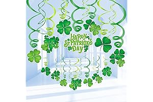 30PCS St. Patrick's Day Decorations Party Supplies, Lucky Irish Green Shamrock Hanging...