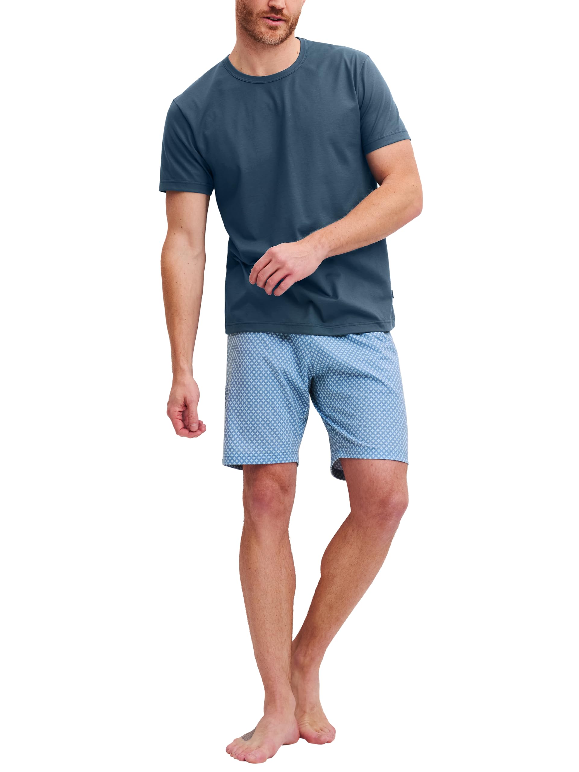 CALIDA Cotton Special Kurz-Pyjama Herren | Schlafanzug aus 100% Baumwolle