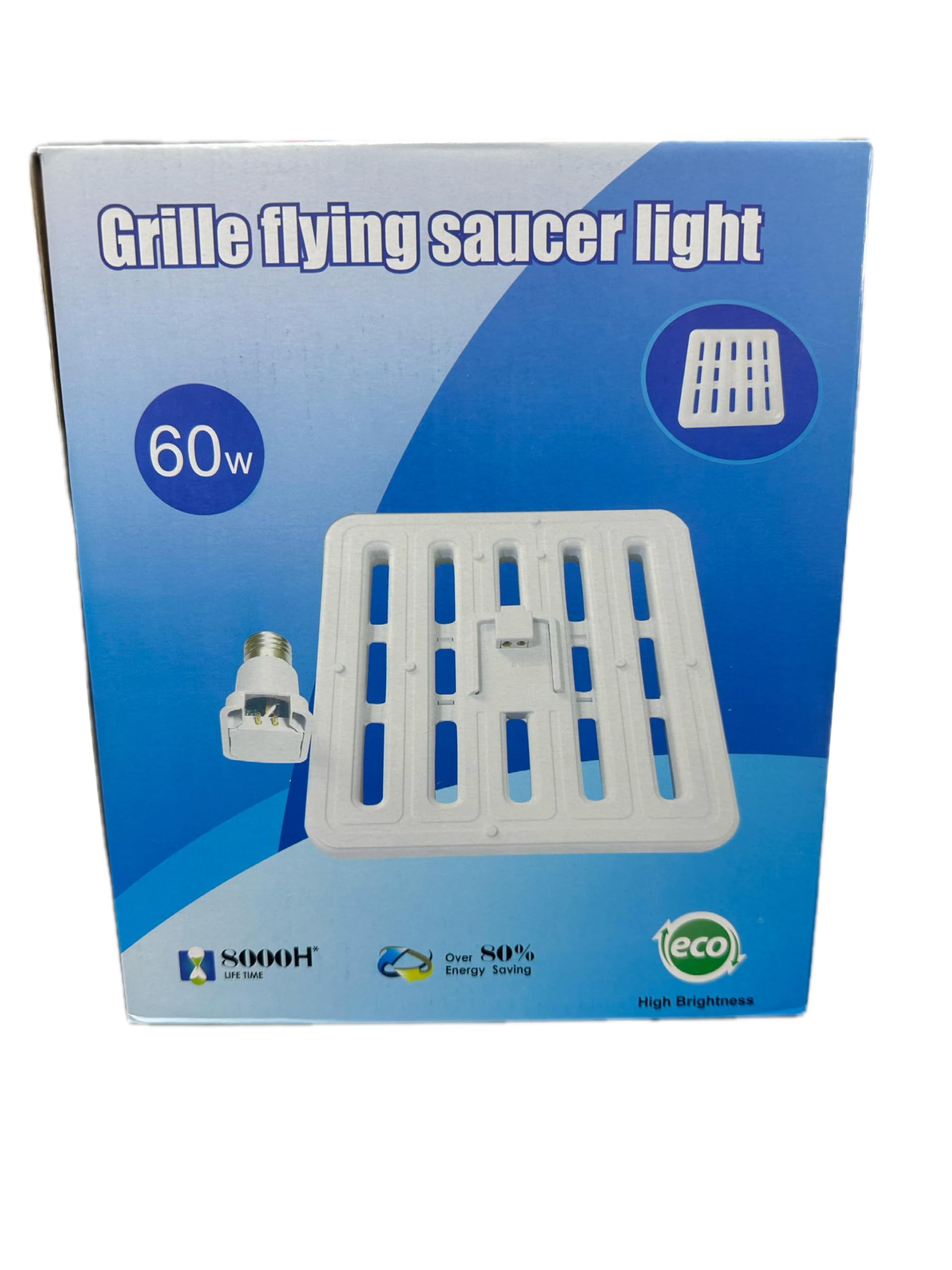 Grille Flying Saucer Light 60W 10000LM | High Brightness LED Ceiling Light | Energy Efficient, Eco-Friendly, Modern UFO Design for Garage, Workshop, Warehouse, Office (Pack of 2)