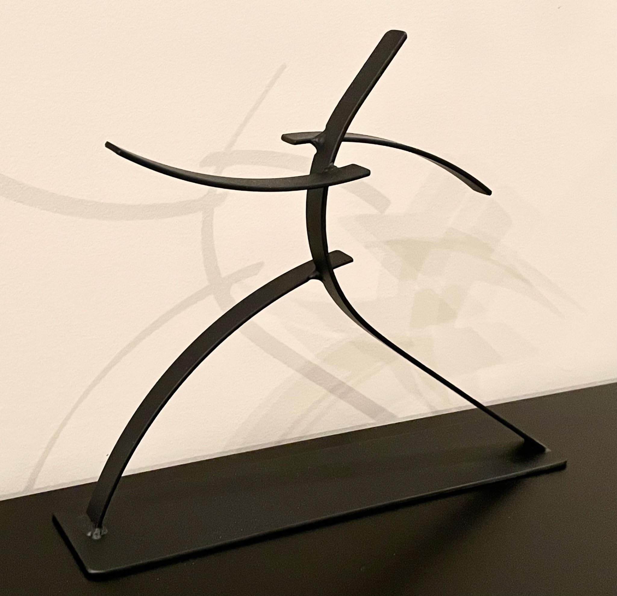 Minimalist Runner. Running, Power Walking, Marathon, Leaping Man Metal Statue/Figure. Office/Home Decor Sculpture Figurine Accent Piece. 16" x 12" x 3”. 100% Hand Forged in U.S.A.