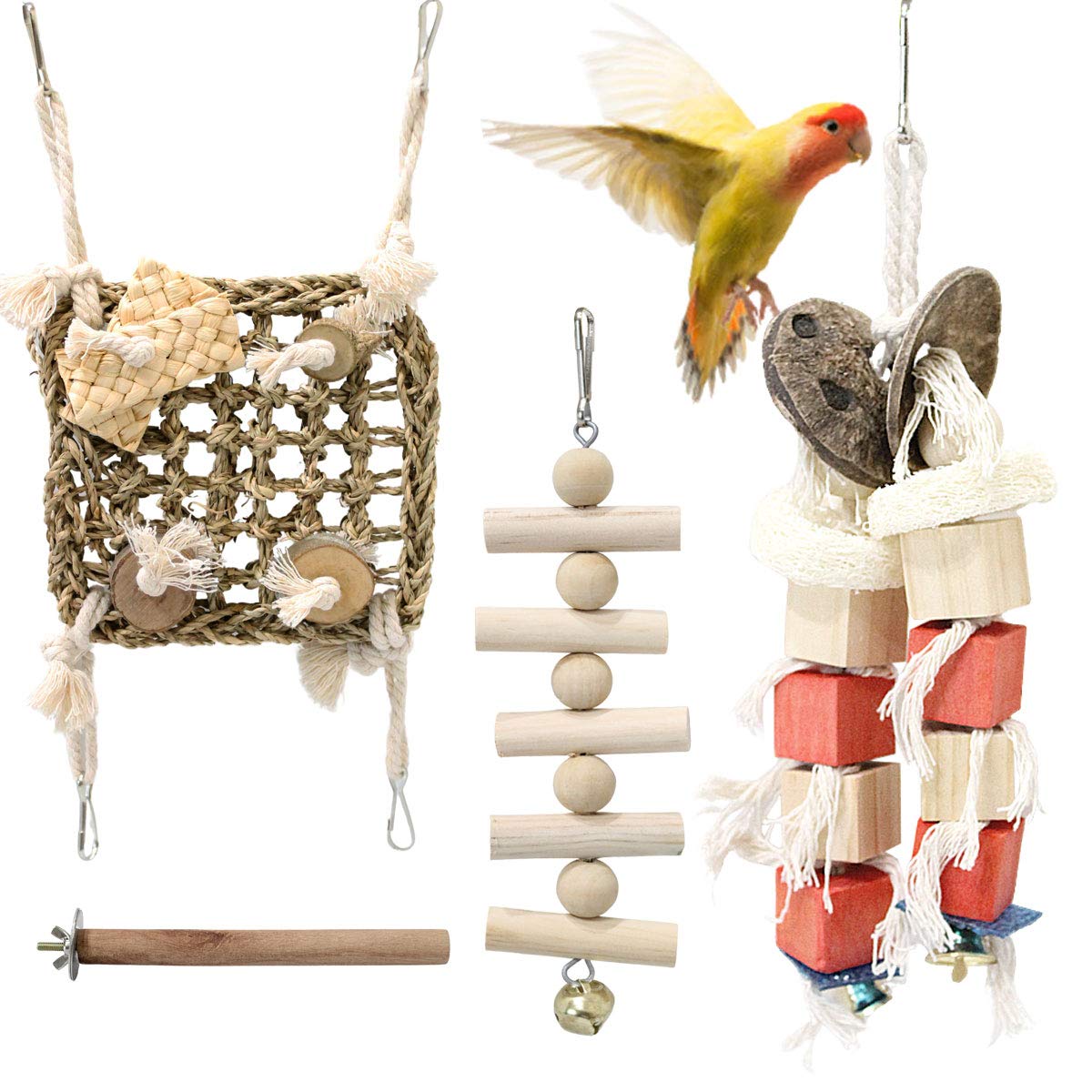 Amazon | 【 夢中になる4点セット 】iikuru インコ おもちゃ