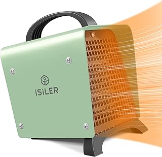 ISILER Space Heater, 1500W Portable Indoor Heater, Ceramic Space Heater Adjustable Thermostat Tip-Over Overheat Protectio...