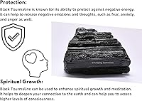 Vista 17 de Amazing Gemstone Black Tourmaline Crystals Rough Stone in Bulk, 1/2lb Large Pieces Turmalina Negra Piedra Originales, Large Black Tourmaline Crystal